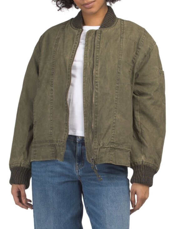 Free People Jackets & Blazers - FREE PEOPLE Jax Washed Bomber Jacket